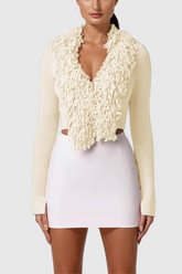 Aimee Püsküllü Kayısı Örgü Üst